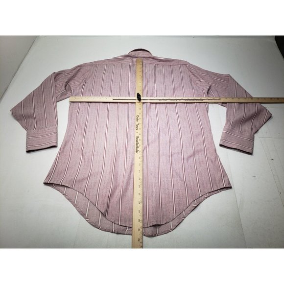 Arrow Kent Mens Shirt Button Up Long Sleeve Sanforized Western Striped 15.5x33 - Picture 9 of 11